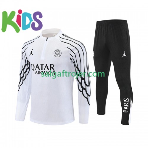 Paris Saint-Germain PSG Børn Hvid Sweatshirt Dragt 2025/26 Paris Saint-Germain PSG Børn Hvid Sweatshirt Dragt 2025/26